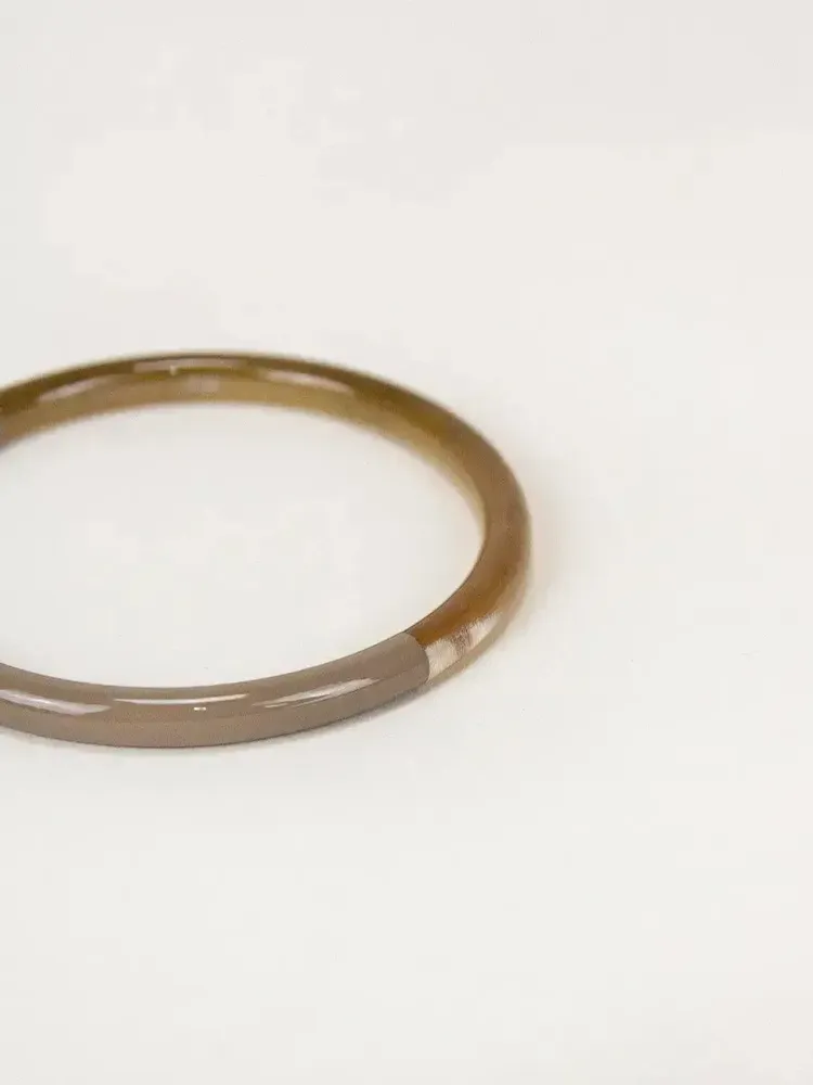 Bracelets - Single thin bangle in blond horn and light blue lacquer size L - L INDOCHINEUR X RIVÊT