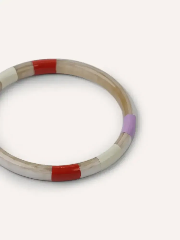 Bracelets - Round thin bracelet tricolor lacquer, size M - L INDOCHINEUR X RIVÊT