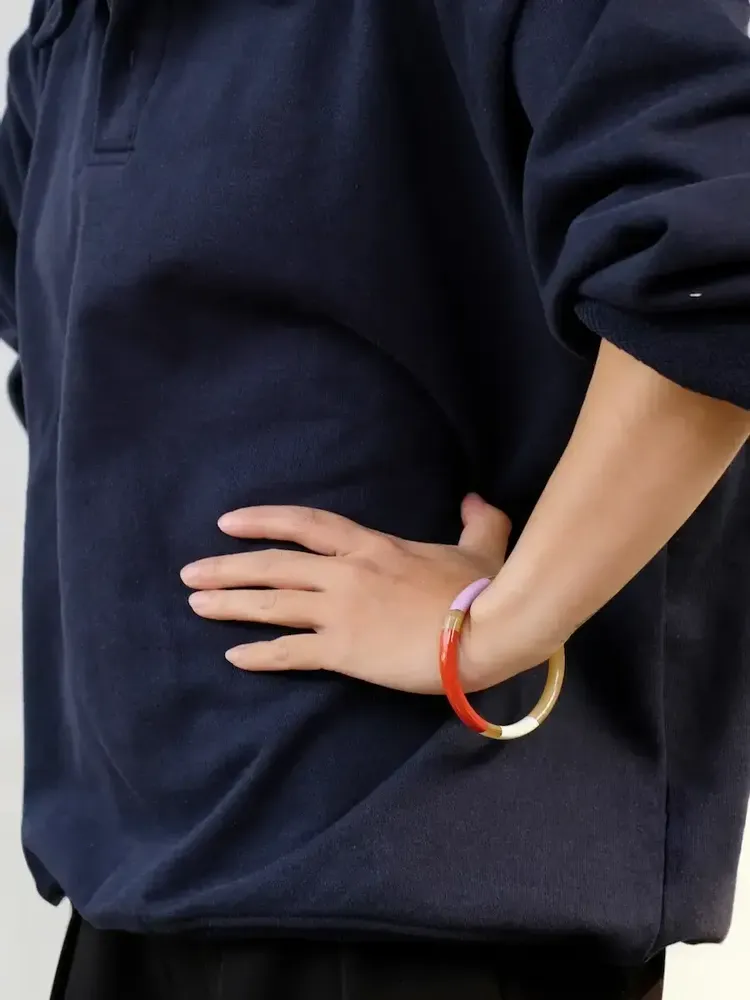 Bracelets - Round thin bracelet tricolor lacquer, size L - L INDOCHINEUR X RIVÊT