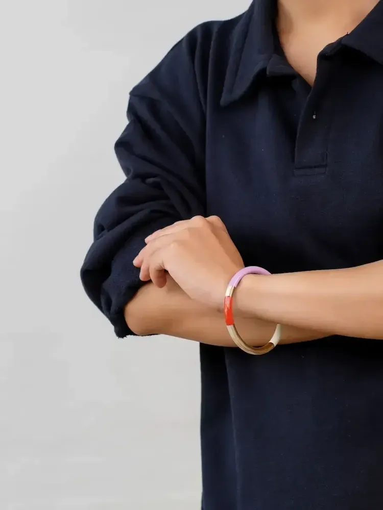 Bracelets - Round thin bracelet tricolor lacquer, size M - L INDOCHINEUR X RIVÊT