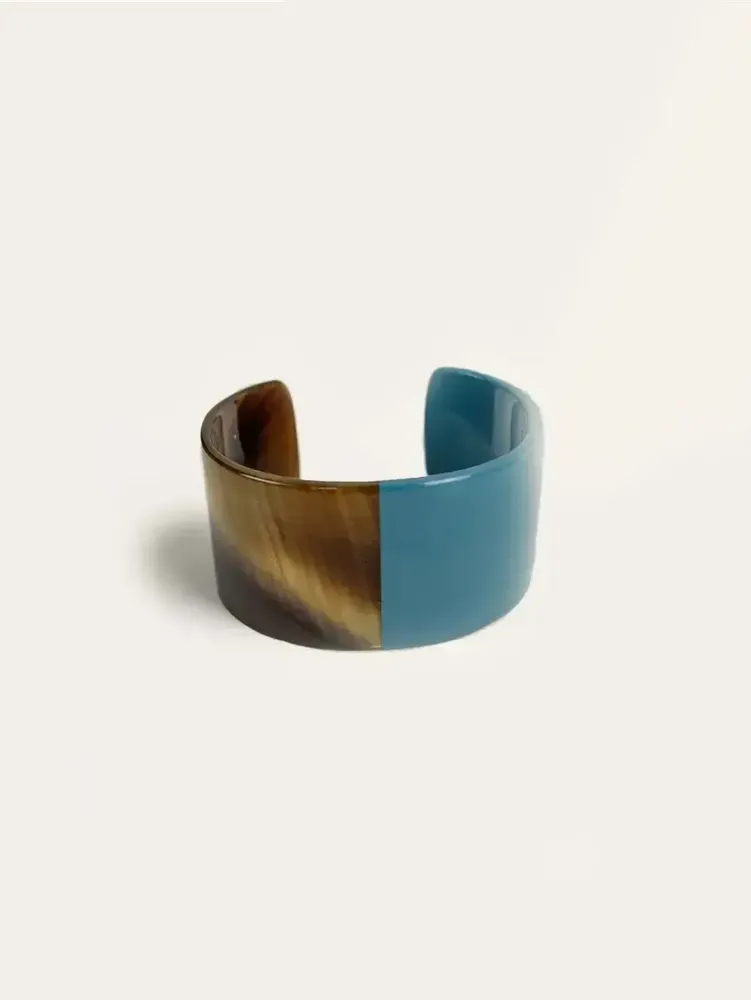 Bracelets - Thin cuff in clog and bronze lacquer size M - L INDOCHINEUR X RIVÊT