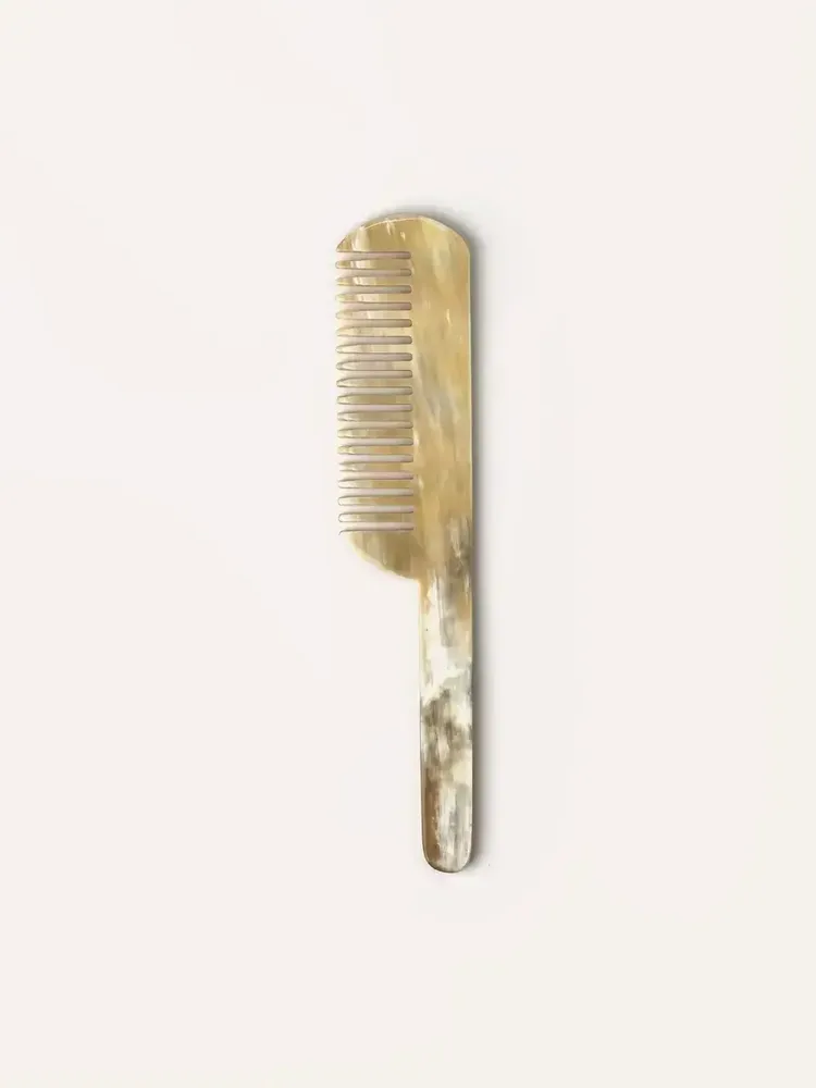Hair accessories - Detangling comb with marbled black horn handle - L INDOCHINEUR X RIVÊT