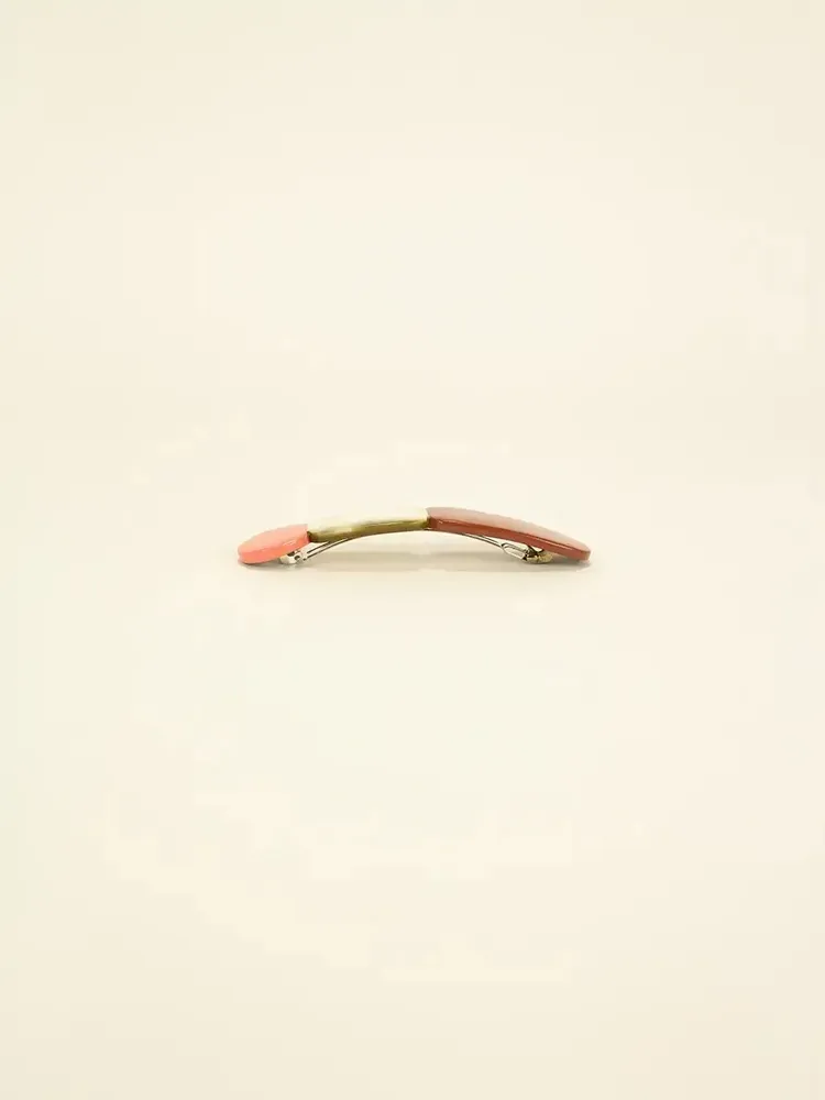 Barrettes - Totem barrette in blond horn and orange lacquer - L INDOCHINEUR X RIVÊT