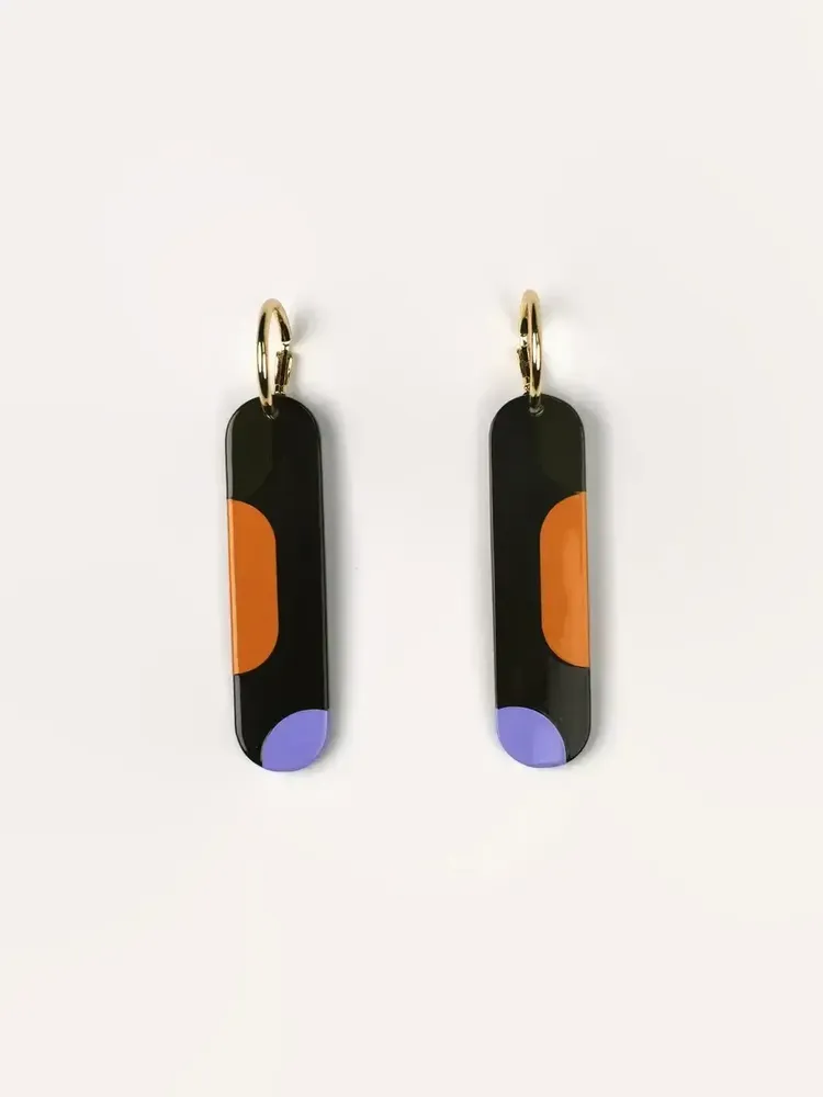 Jewelry - 65 Nymphe Creoles in blond horn and orange lacquer - L INDOCHINEUR X RIVÊT