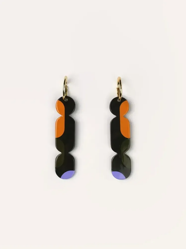 Jewelry - 70 Nymphe Creoles in blond horn and orange lacquer - L INDOCHINEUR X RIVÊT