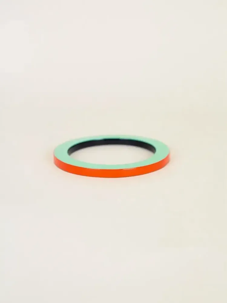 Bracelets - Bangle in horn with lacquer in orange and green, size L - L INDOCHINEUR X RIVÊT