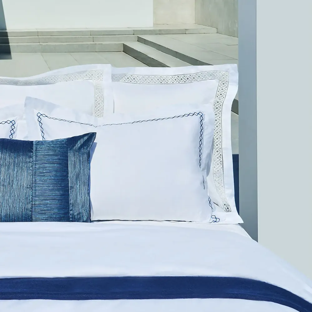 Linge de lit - Ensemble de housse de couette de luxe Belvedere Collection, bleu marin - CROWN GOOSE