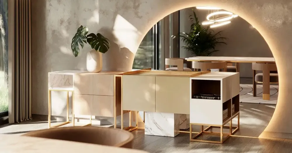 Buffets - Buffet Detroit fabriqué à la main au Portugal par Porus Studio - PORUS STUDIO