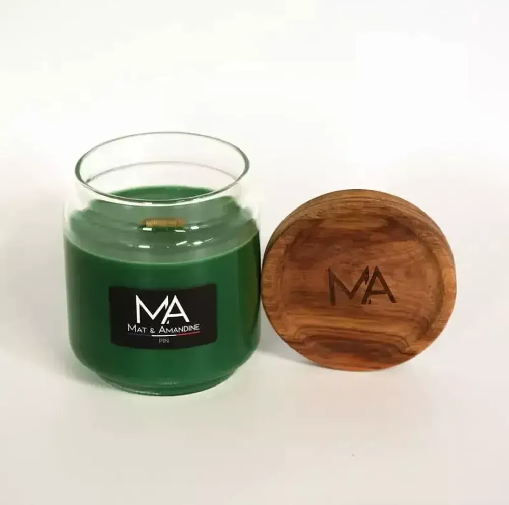 Decorative objects - PIN - Scented Candle (Medium Jar) - MAT AMANDINE