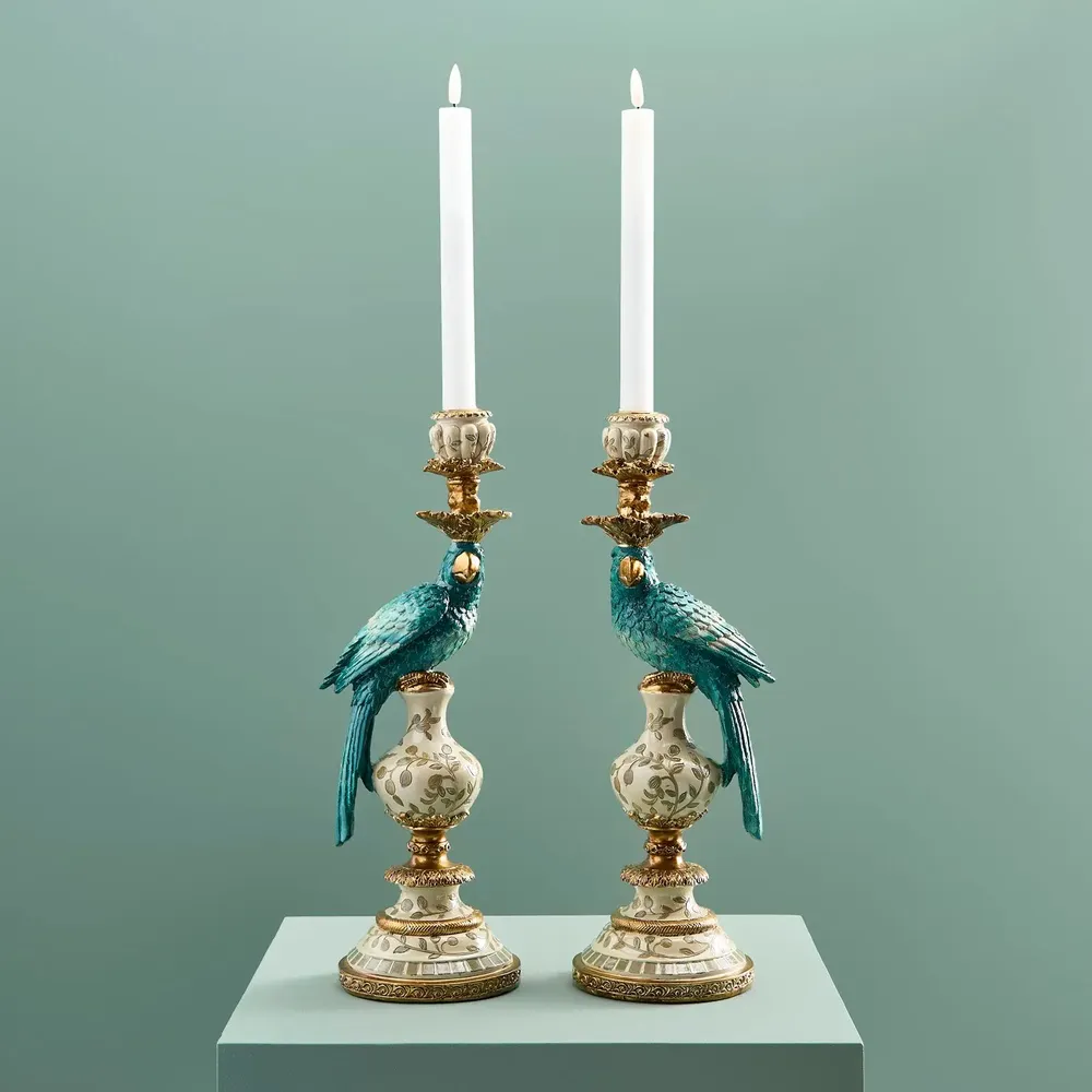 Objets de décoration - Lot de 2 bougeoirs perroquets - WERNS