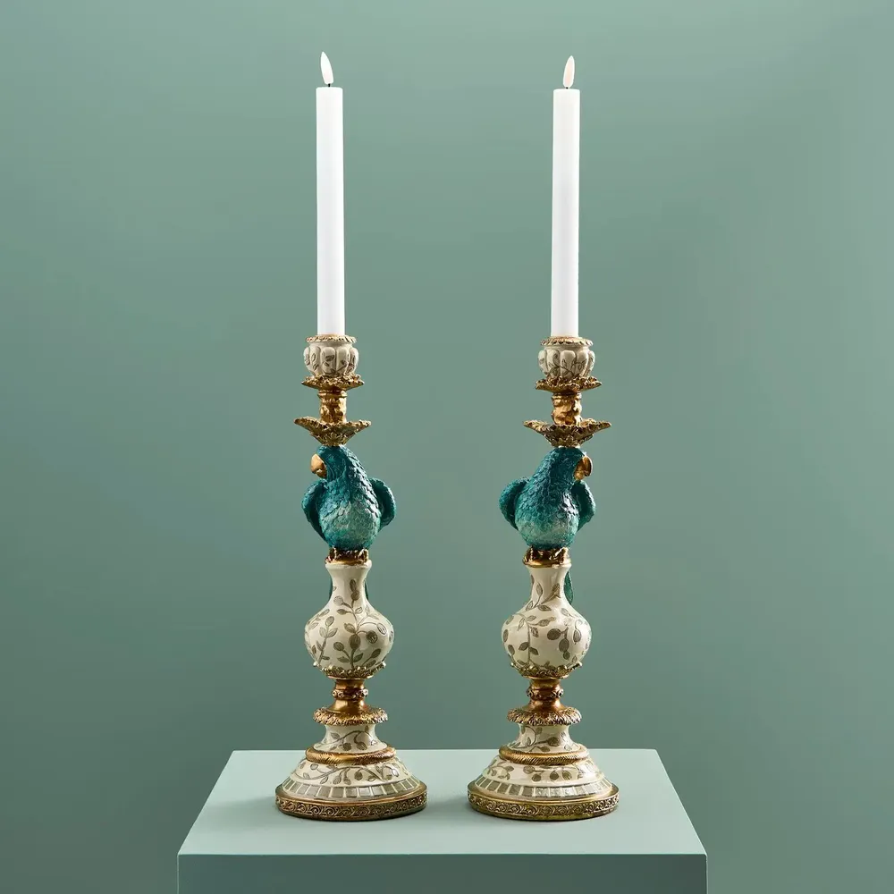 Objets de décoration - Lot de 2 bougeoirs perroquets - WERNS