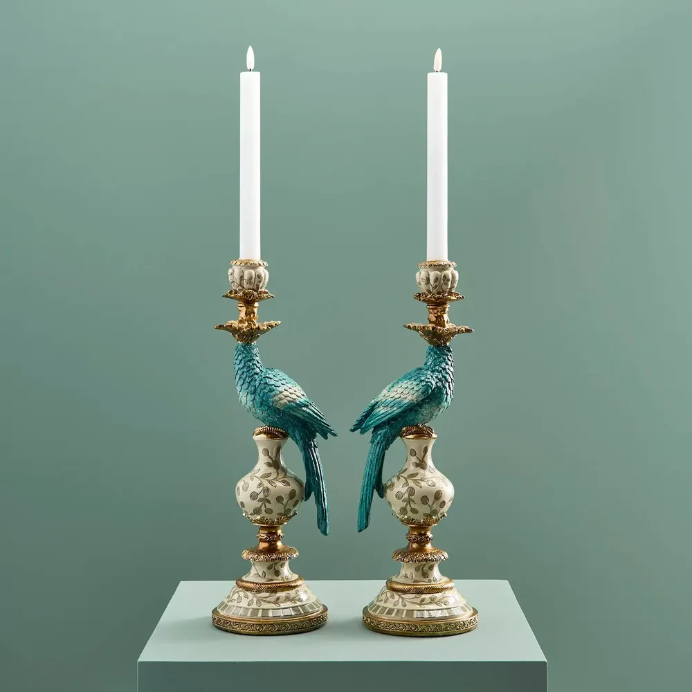 Objets de décoration - Lot de 2 bougeoirs perroquets - WERNS