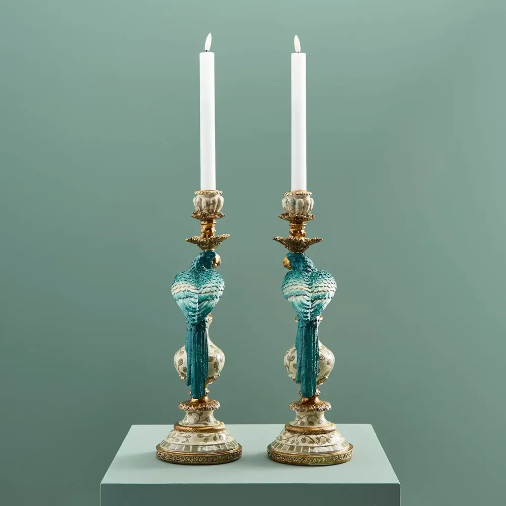 Objets de décoration - Lot de 2 bougeoirs perroquets - WERNS