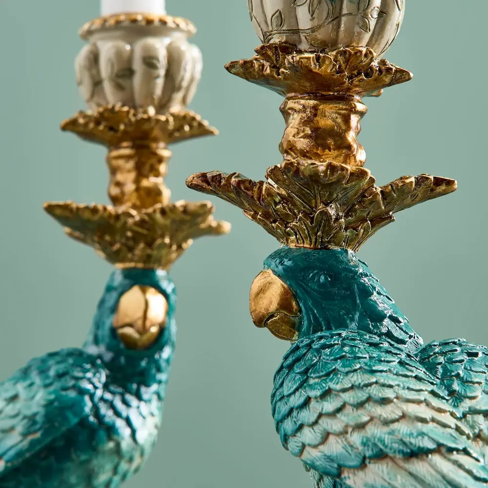 Objets de décoration - Lot de 2 bougeoirs perroquets - WERNS