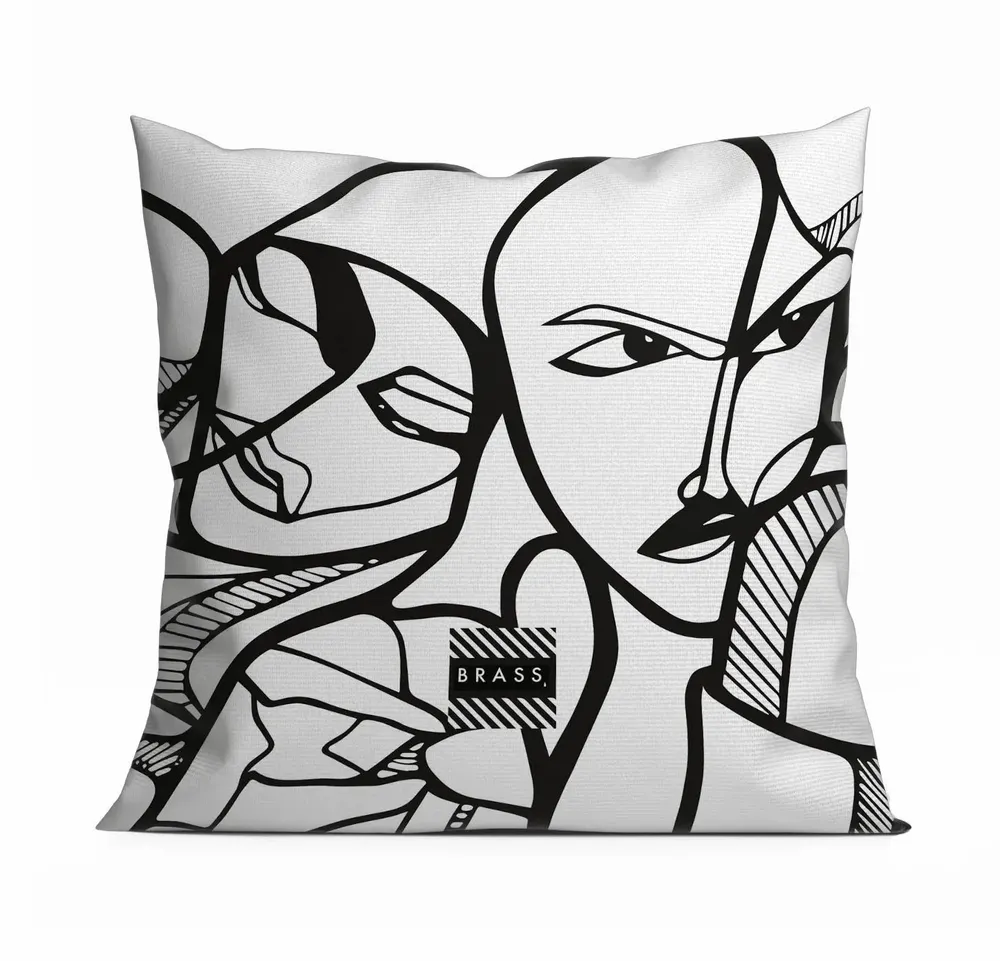 Coussins textile - Coussin décoratif White Elongi 45 x 45 - Design by BRASS - ARTDECORIS