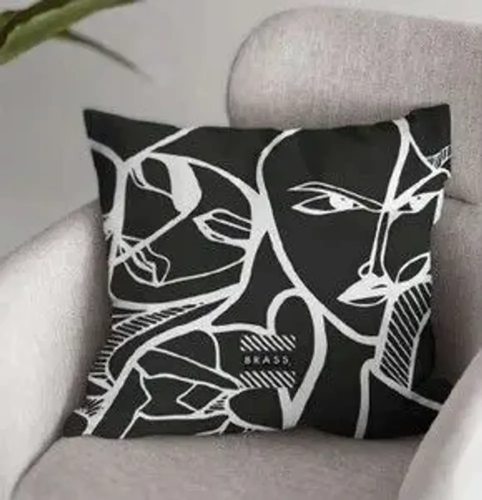 Coussins textile - Coussin décoratif Black Elongi 45 x 45 - Design by BRASS - ARTDECORIS