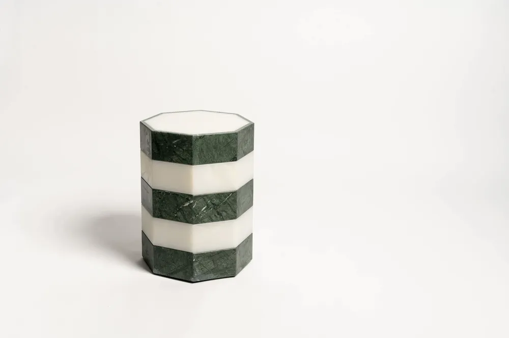 Coffee tables - Marble & Natural Stone Side Table — Gisou Bicolour - STUDIO GAÏA