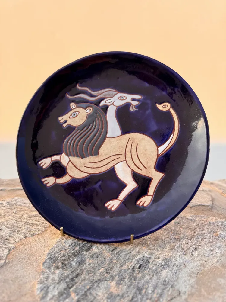 Decorative objects - Anthologist x Valsamakis Chimera Plate Small Cobalt Blue - ANTHOLOGIST