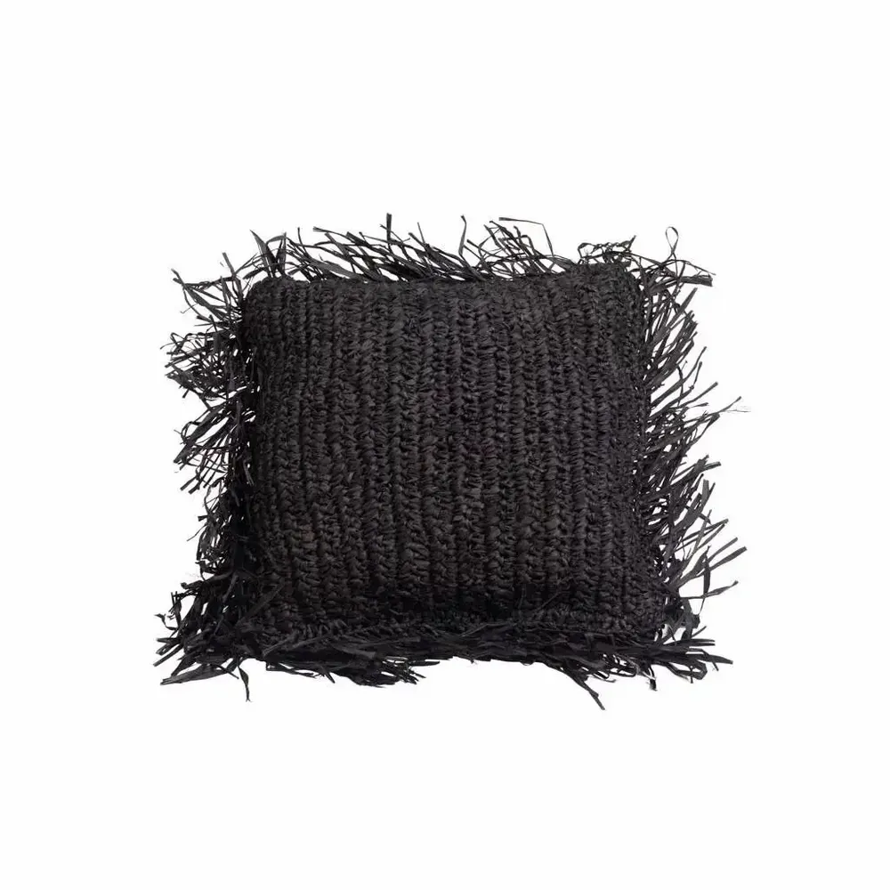 Coussins - JORDI - Coussin en raphia naturel déhoussable avec zip - HYDILE