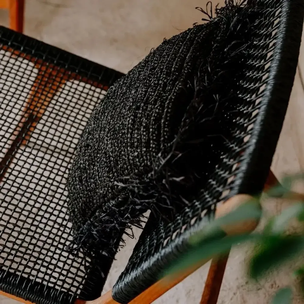 Coussins - JORDI - Coussin en raphia naturel déhoussable avec zip - HYDILE