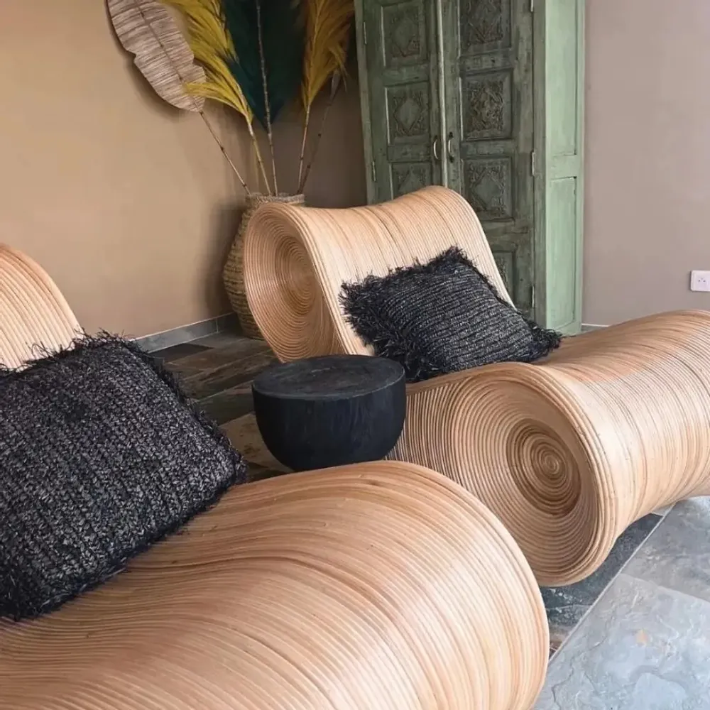 Coussins - JORDI - Coussin en raphia naturel déhoussable avec zip - HYDILE