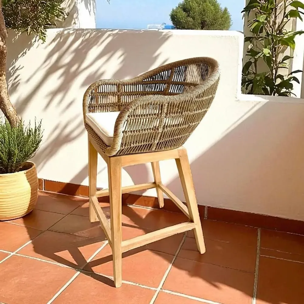 Lawn chairs - CHT13 teak bar chair - BALINAISA