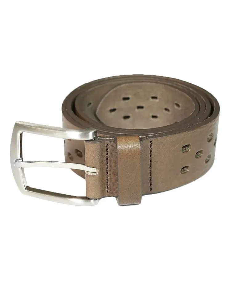 Leather goods - OMER taupe leather belt - MONSIEUR CHARLI