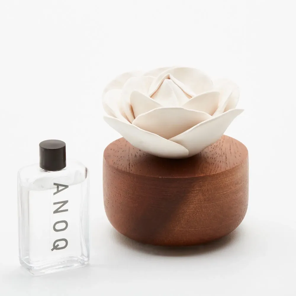 Décorations florales - Diffuseur de parfum Rose - Parfumeur en bois et porcelaine décoratif. - ANOQ