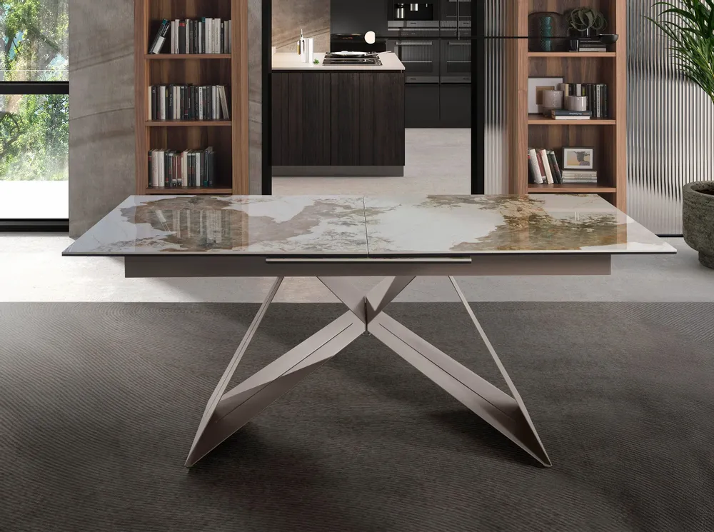 Tables Salle à Manger - Table à manger à rallonge rectangulaire marbre porcelaine - ANGEL CERDÁ