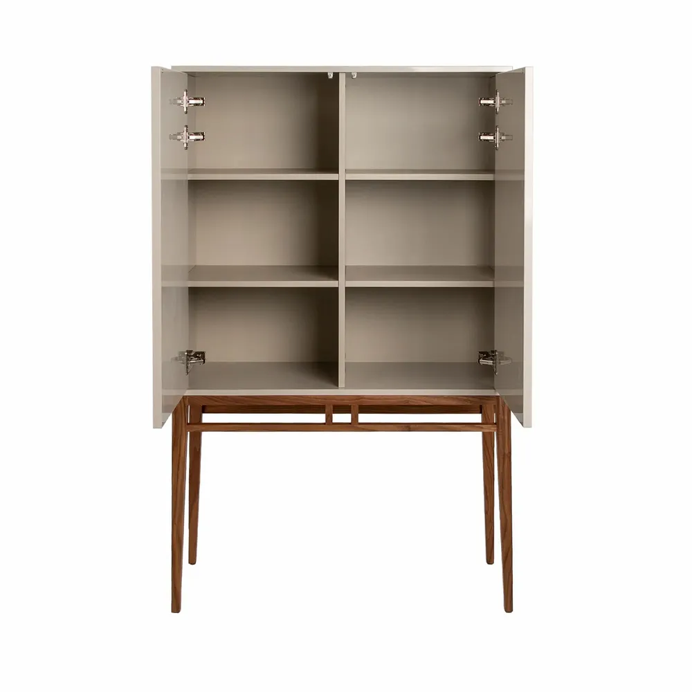 Sideboards - Gray display cabinet with walnut legs - ANGEL CERDÁ