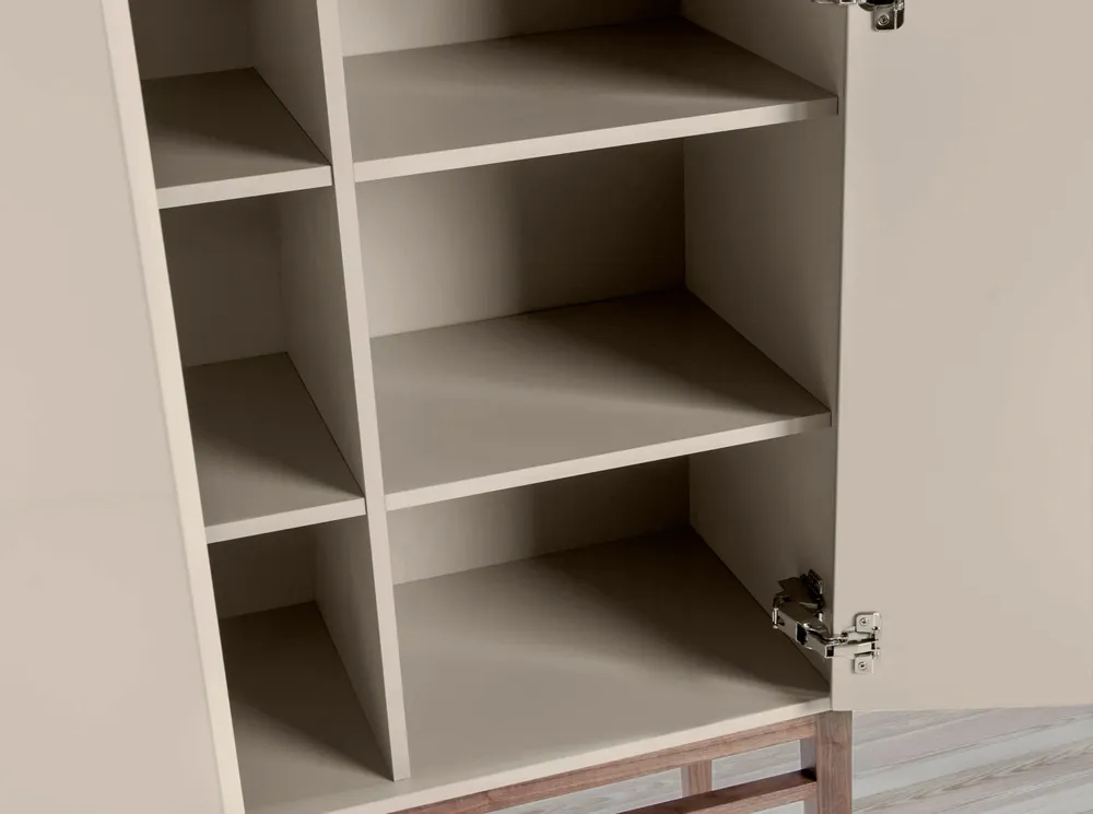 Sideboards - Gray display cabinet with walnut legs - ANGEL CERDÁ