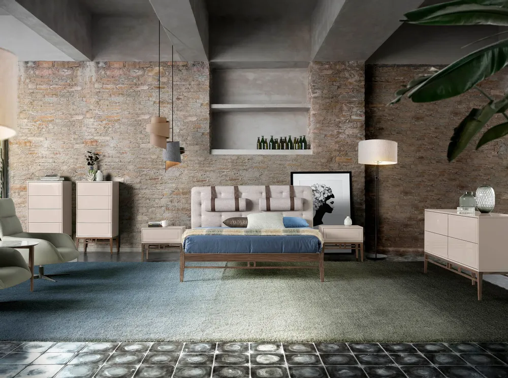 Buffets - Buffet gris avec pieds en noyer - ANGEL CERDÁ