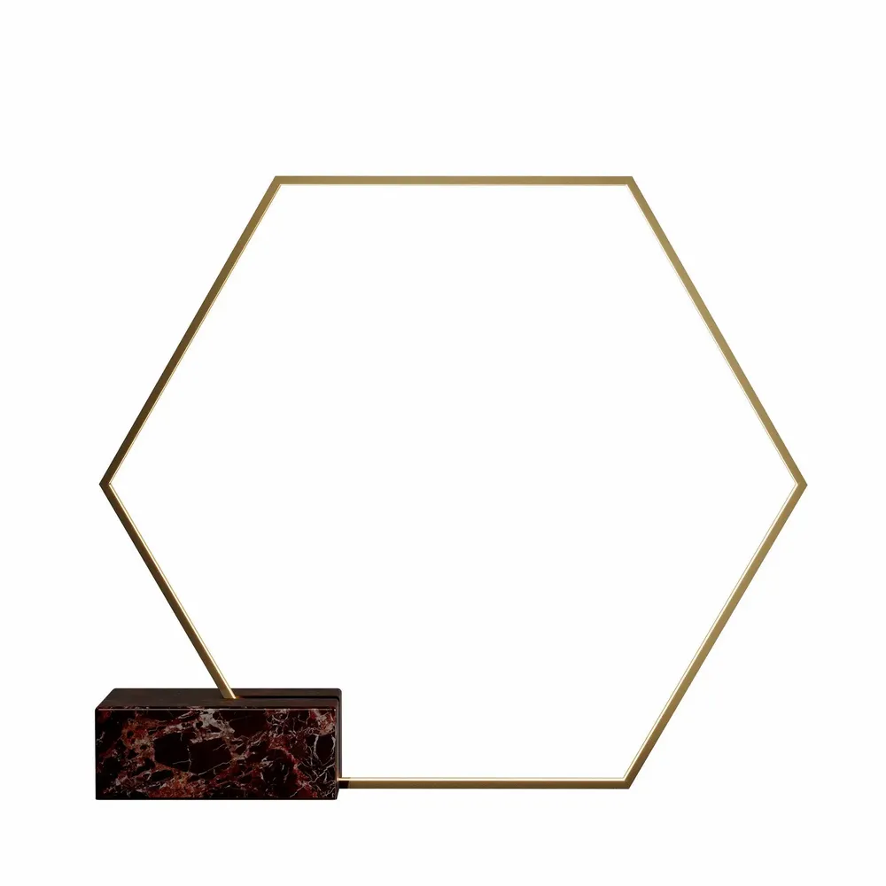 Floor lamps - Hexagon Floor Lamp Handmade in Portugal By Poru Studio - PORUS STUDIO