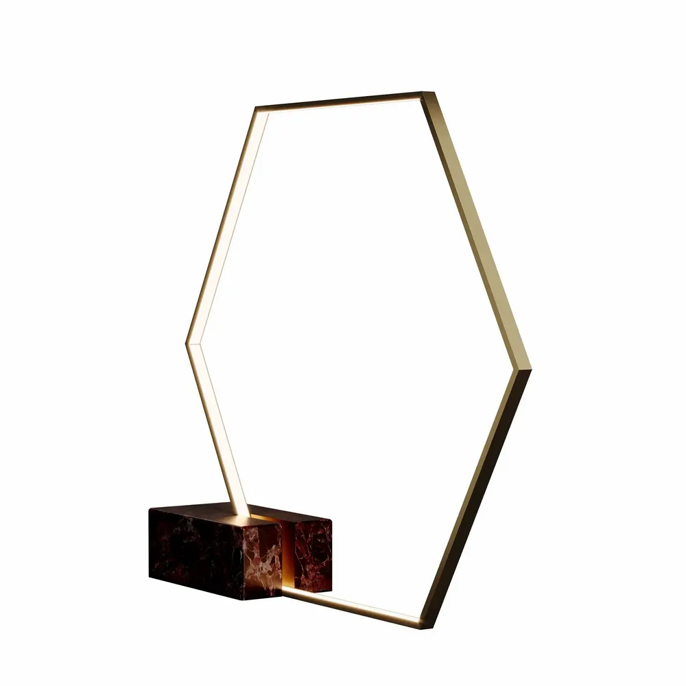 Floor lamps - Hexagon Floor Lamp Handmade in Portugal By Poru Studio - PORUS STUDIO