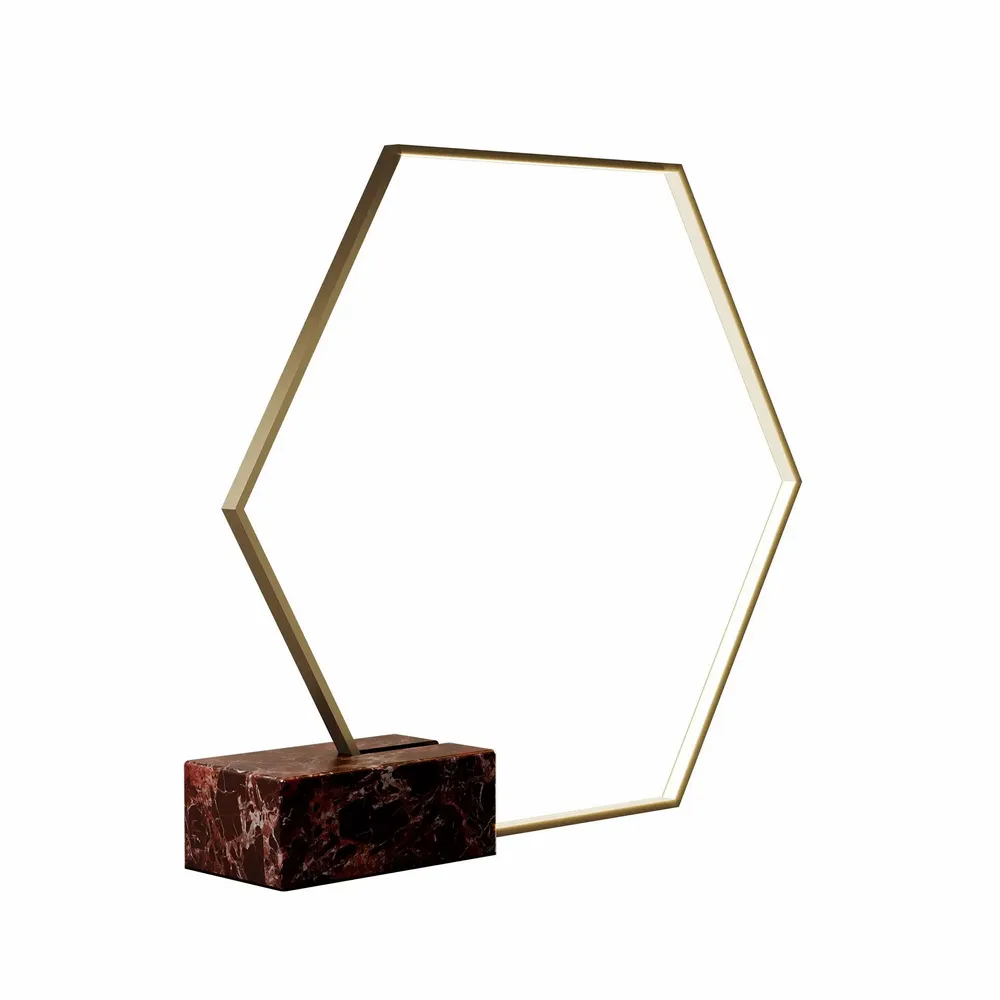 Floor lamps - Hexagon Floor Lamp Handmade in Portugal By Poru Studio - PORUS STUDIO