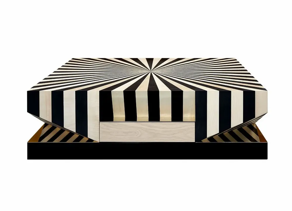 Coffee tables - Op-Art Center Table Handmade in Portugal By Malabar - MALABAR