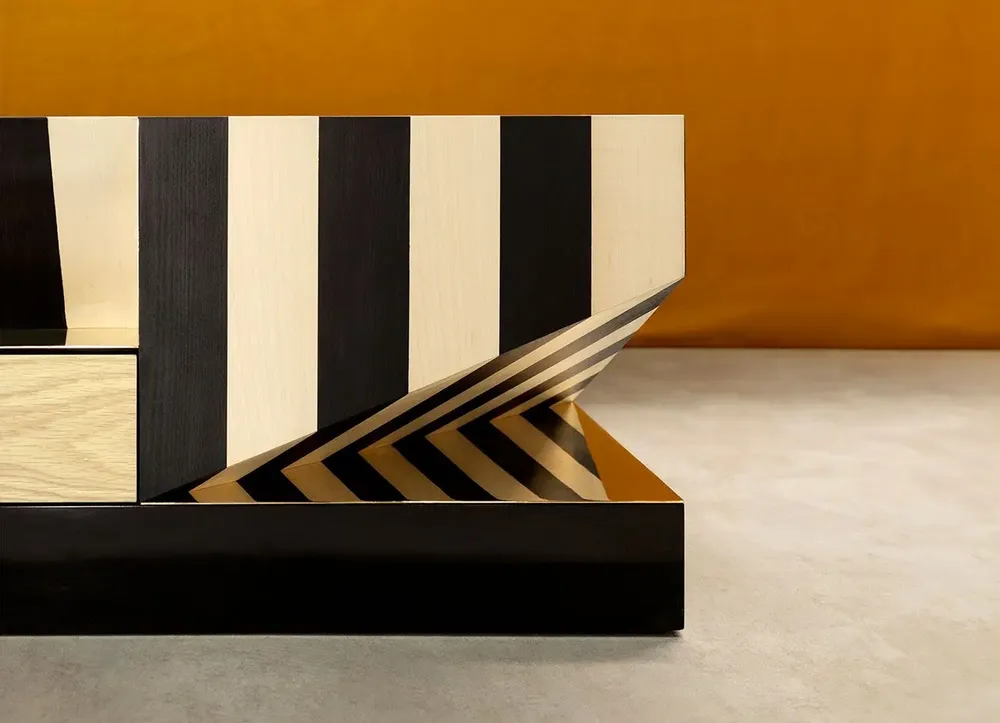 Coffee tables - Op-Art Center Table Handmade in Portugal By Malabar - MALABAR