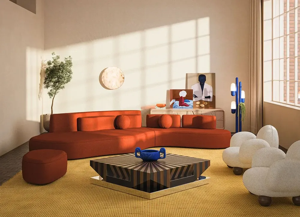 Coffee tables - Op-Art Center Table Handmade in Portugal By Malabar - MALABAR