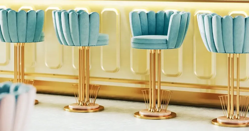 Tabourets - Tabouret de bar pivotant Angel fabriqué à la main au Portugal par Otti - OTTIU