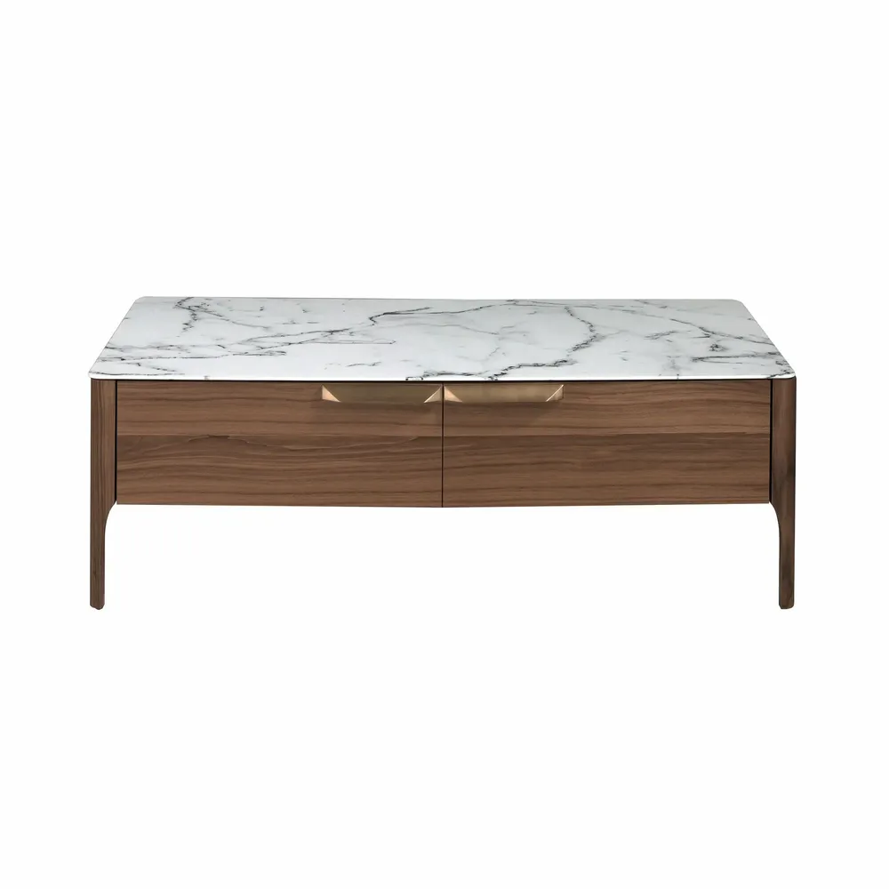 Coffee tables - Fiberglass coffee table with marble effect - ANGEL CERDÁ