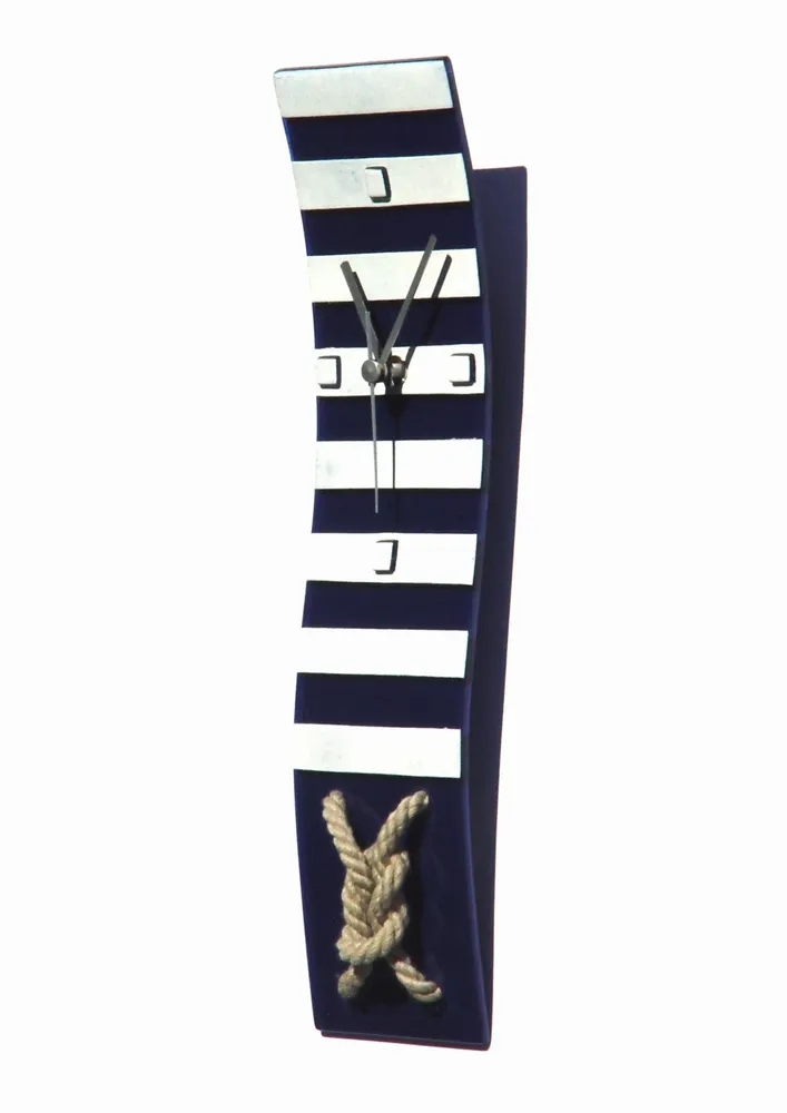 Clocks - Nautic blue wall clock 10x41 cm - CARNEOL GLASS