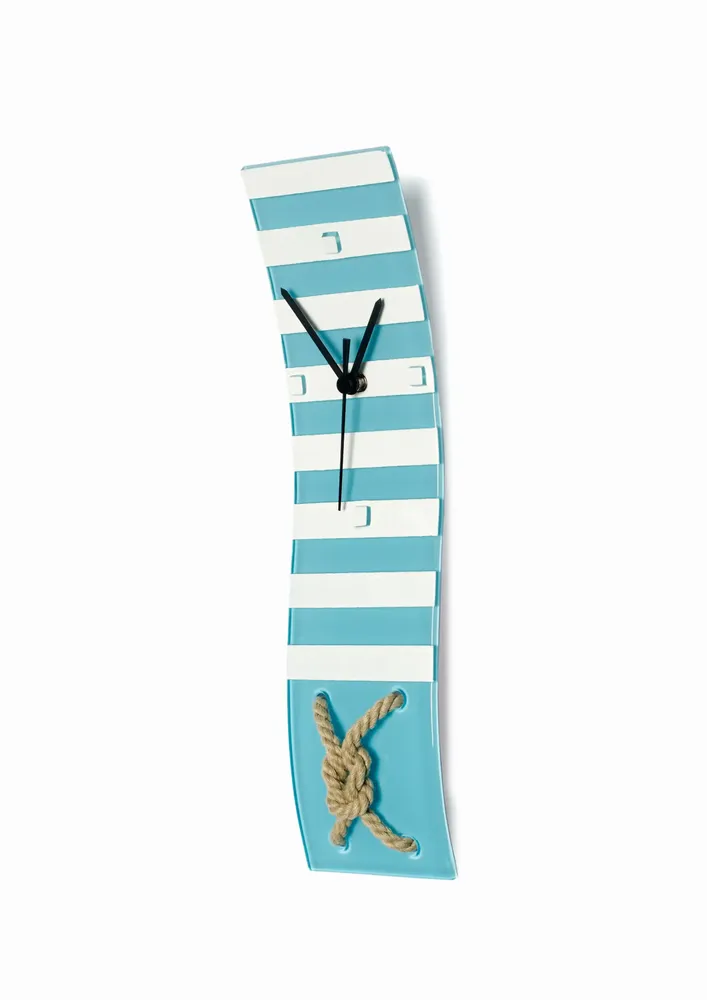 Clocks - Nautic light blue wall clock 10x41 cm - CARNEOL GLASS