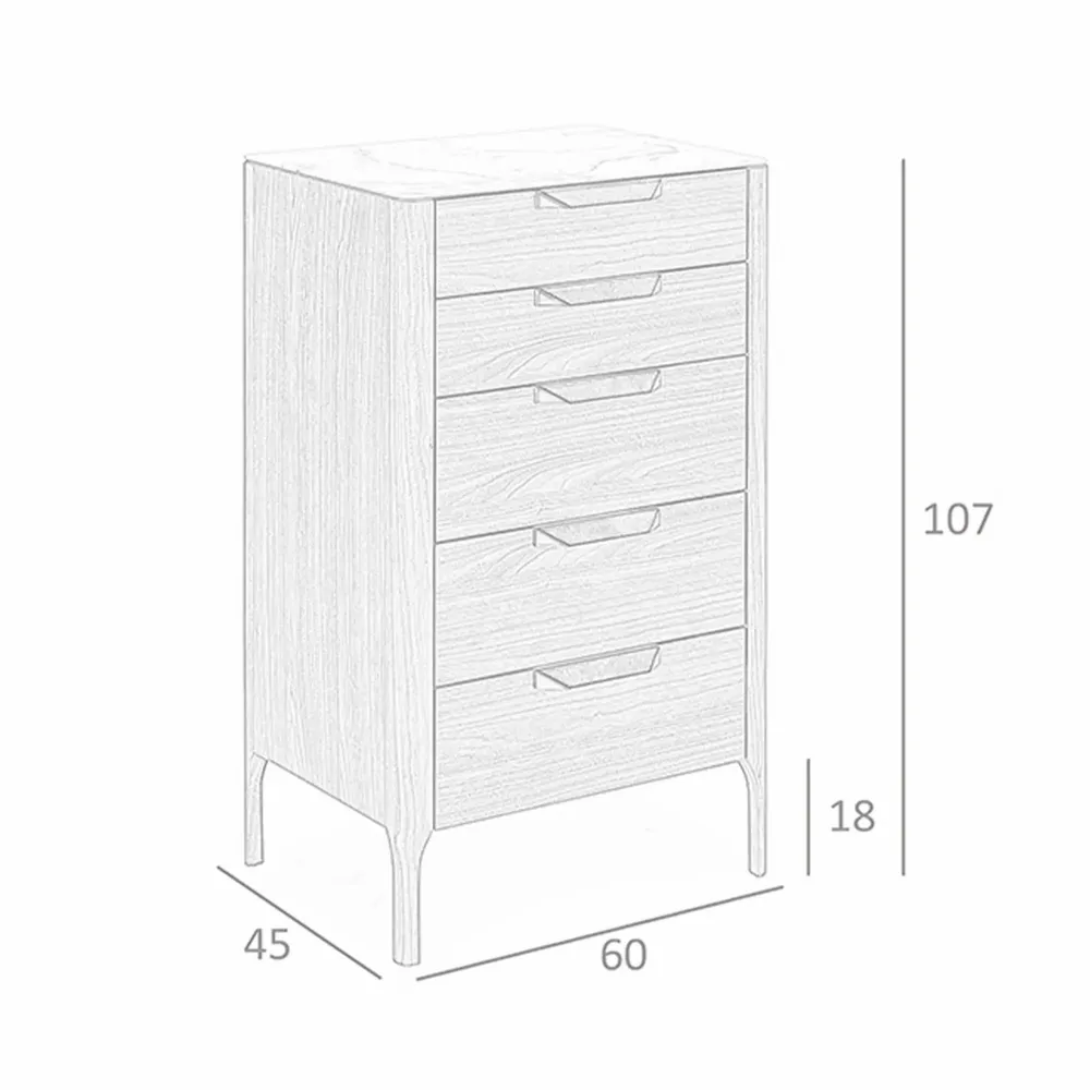 Chests of drawers - Walnut chiffonier and marble imitation glass - ANGEL CERDÁ
