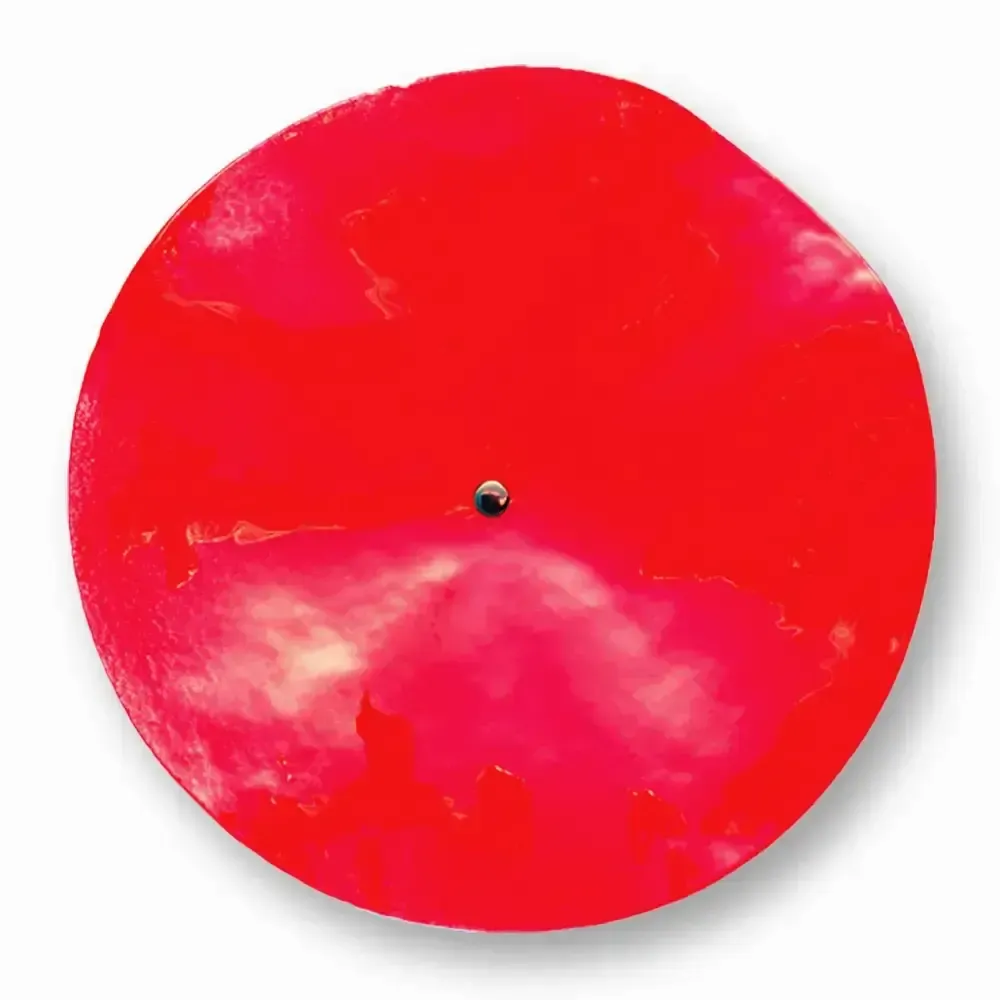 Floral decoration - Extra large 35 cm diameter glass flower for outdoors in red color on a 100 cm stainless steel stem - CARNEOL GLASS