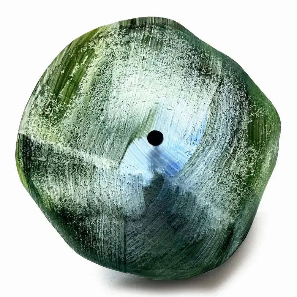 Floral decoration - Large size glass flower for outdoor use in turquoise colour with 1 meter stainless steel stem - CARNEOL GLASS