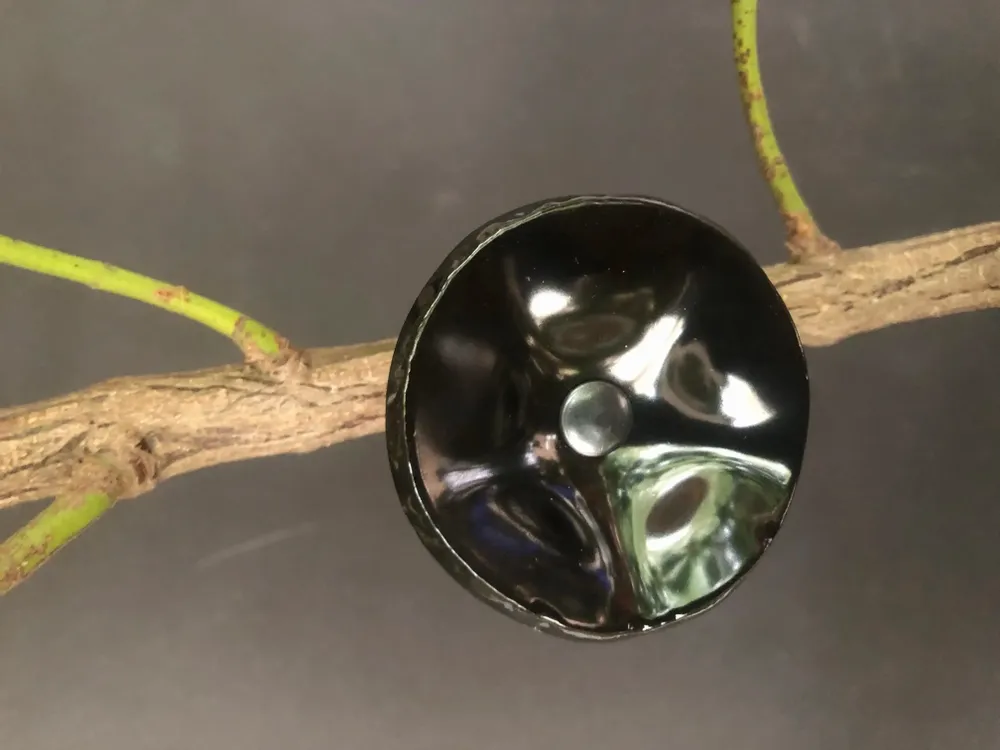 Floral decoration - Medium -sized glass calabel flower for outdoor in red-black colour with 43 cm stainless steel stem. - CARNEOL GLASS