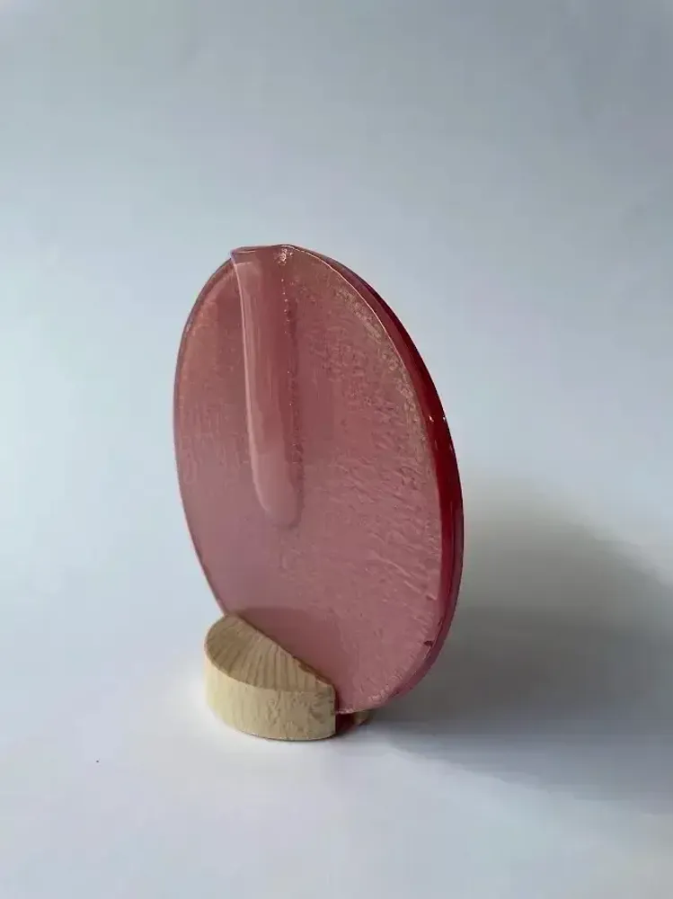Vases - Round vase in pink color - CARNEOL GLASS
