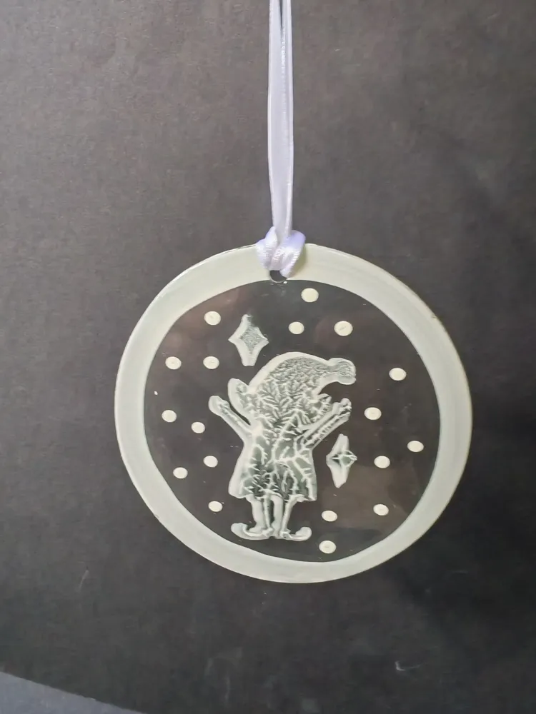 Other Christmas decorations - White hand-painted standing elf glass ornament - CARNEOL GLASS