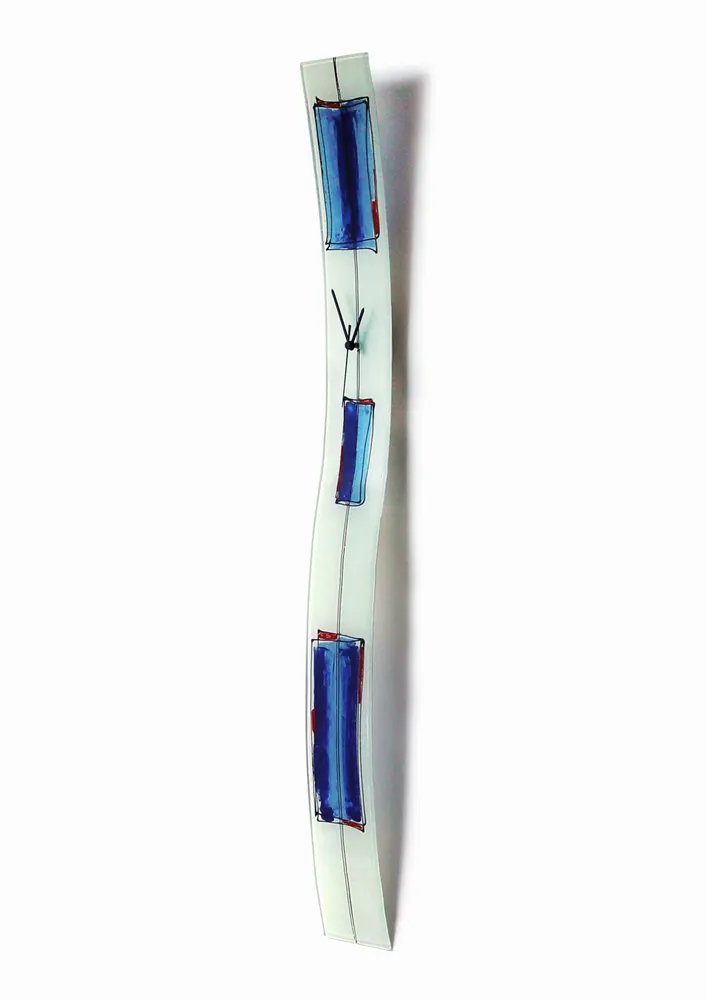 Clocks - Cubie white-blue wall clock 12x115 cm - CARNEOL GLASS