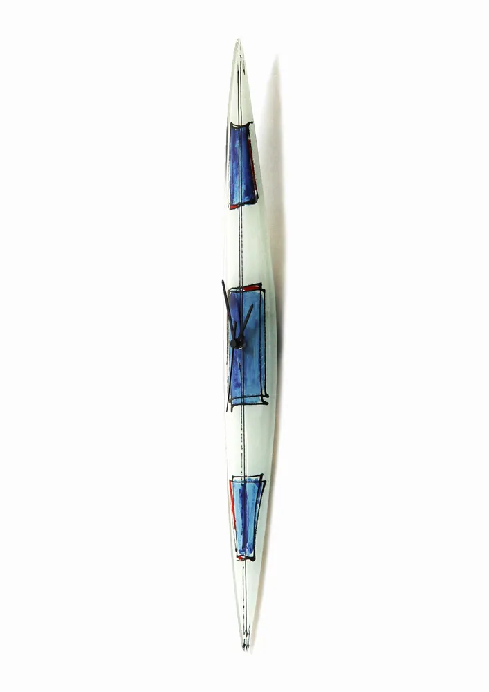 Clocks - Cubie white-blue wall clock 10x74 cm - CARNEOL GLASS